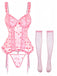 1980s Heart Lace Sheer Bodysuit Nighties - vintage fashion, retro style