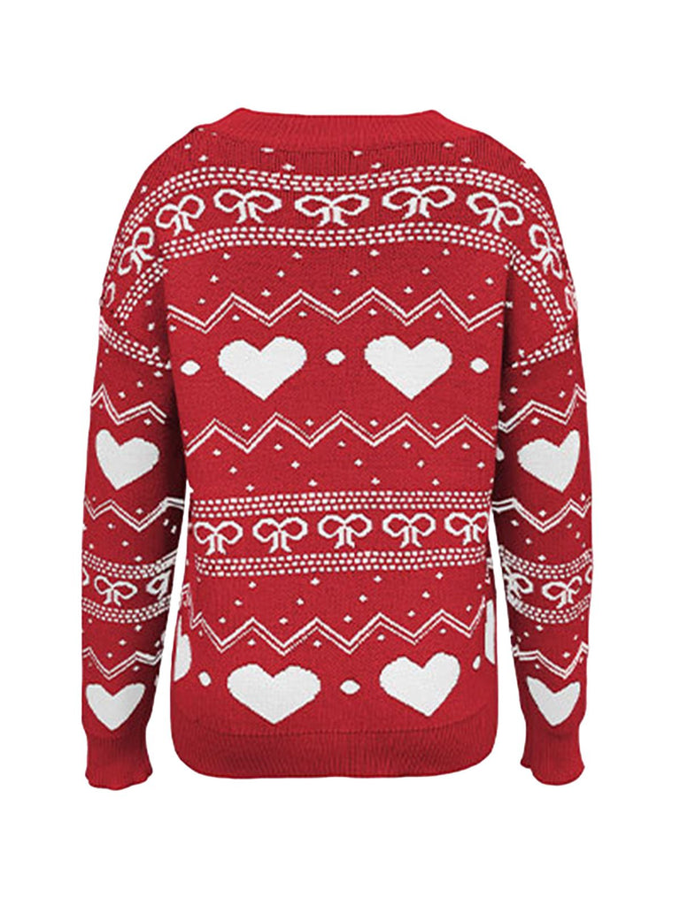 1980s Heart Pattern Valentine's Sweater - vintage fashion, retro style