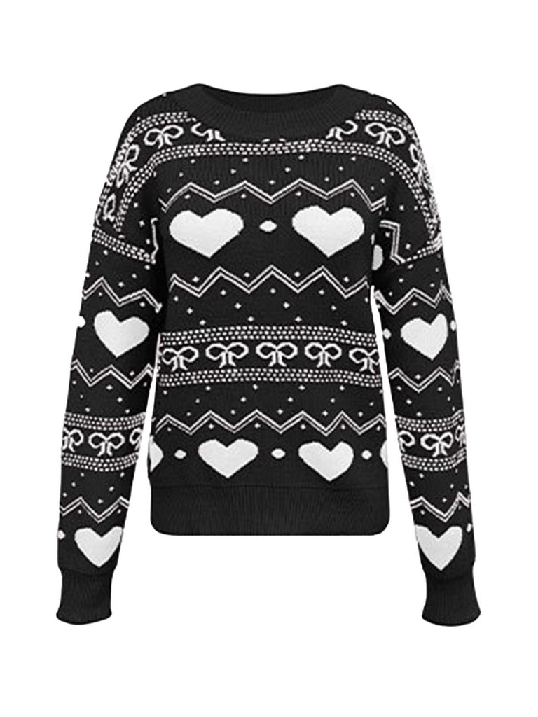 1980s Heart Pattern Valentine's Sweater - vintage fashion, retro style