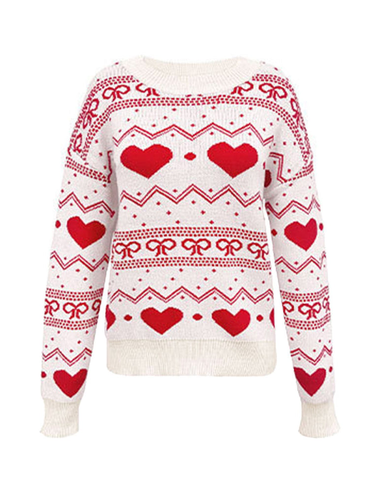 1980s Heart Pattern Valentine's Sweater - vintage fashion, retro style
