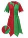 1980s Jagged Christmas Hem Elf Costume Dress Set - vintage dress, retro fashion