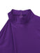Purple 1980s Solid Irregular Sleeve Fitted Jumpsuit - vintage jumpsuit, retro fashion
