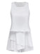 1980s Layered Ruffle Solid Sleeveless Romper - vintage jumpsuit, retro chic for women