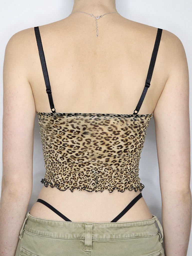 1980s Leopard Bow Crop Camisole — 1980s elegance she can wear anywhere