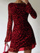 1980s Leopard Sheer Long-Sleeve Backless Dress - vintage dress, retro fashion