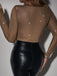 1980s Mesh Sheer Glitter Boned Long Sleeve Bodysuit - vintage fashion, retro style