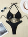 1980s Metal Bead Lace-Up Halter Bikini Set, vintage swimsuit, pin-up swimwear - perfect for women who love vintage and retro fashion