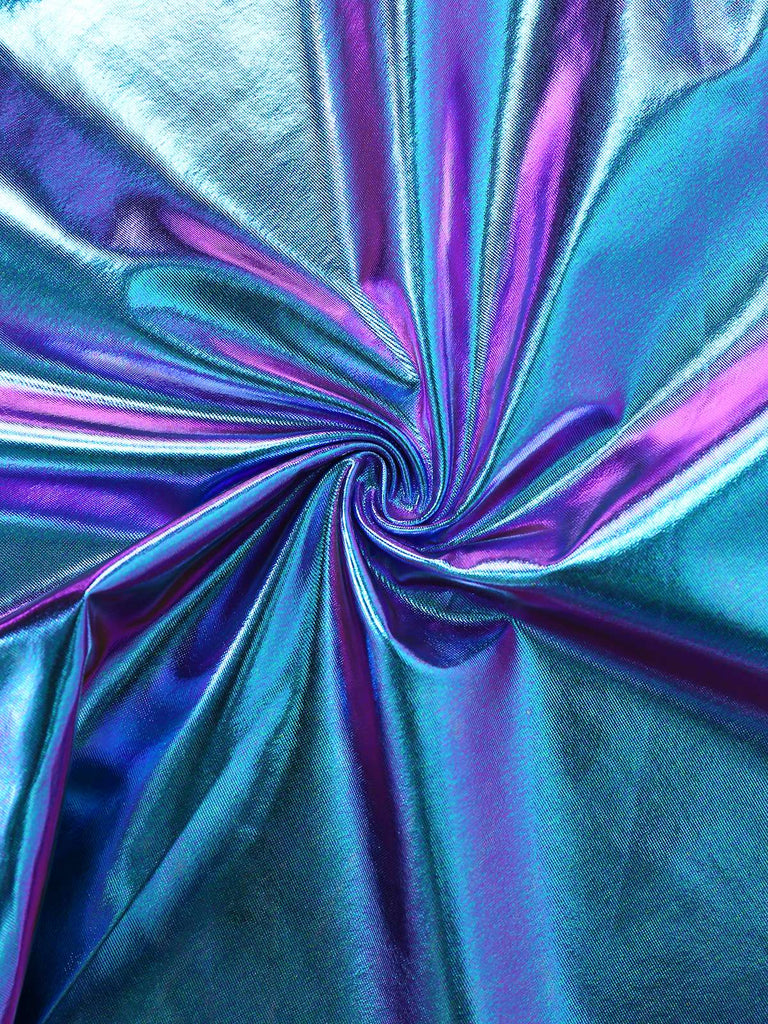 1980s Metallic Futuristic Party Mini Dress - vintage dress, retro fashion