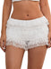 1980s Multi-Layered Lace Ruffled Low-Rise Shorts - vintage fashion, retro style, elegant red