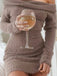 1980s Off-Shoulder Mohair Long Sleeves Dress - vintage dress, retro fashion