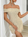1980s Off-Shoulder Sequined Trumpet Mini Dress - vintage dress, retro fashion