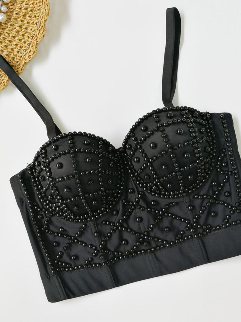 1980s Pearl Solid Fishbone Camisole Corset - vintage fashion, retro style
