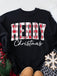 1980s Plaid Letter Christmas Sweatshirt - vintage fashion, retro style
