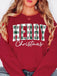 1980s Plaid Letter Christmas Sweatshirt - vintage fashion, retro style