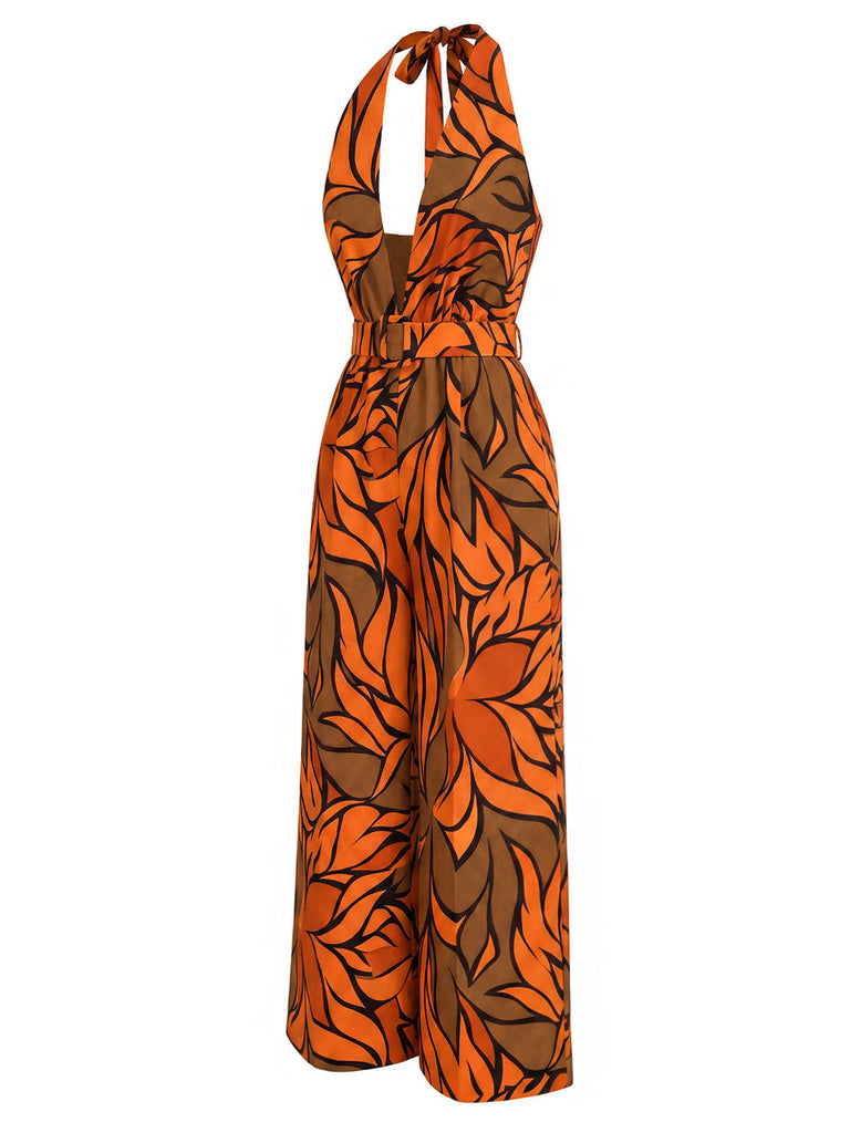 [Pre-Sale] 1980s Print Belted One Piece Jumpsuit 4