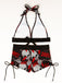 1980s Punk Halter Rock Skull Bikini Set - vintage swimsuit, pin-up swimwear for vintage lovers