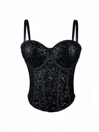 1980s Punk Sequin Boned Corset - vintage fashion, retro style