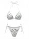 1980s Rhinestone Halter Triangle Bikini Set, vintage swimsuit, pin-up swimwear - perfect for women who love vintage and retro fashion