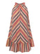 1980s Round Halter Antique Stripe Dress, vintage dress, retro fashion - perfect for women who love vintage and retro fashion