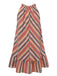 1980s Round Halter Antique Stripe Dress, vintage dress, retro fashion - perfect for women who love vintage and retro fashion