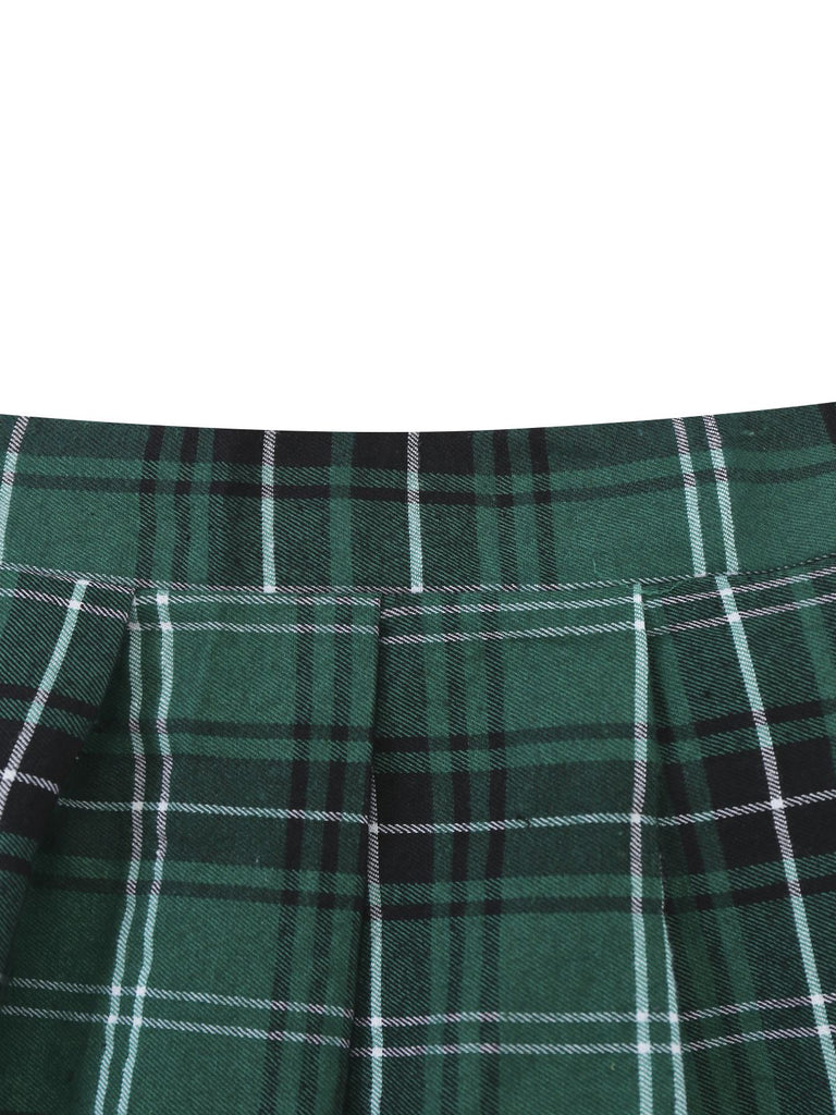 1980s Sexy Lace-Up Plaid Pajama Set - vintage fashion, retro style