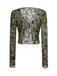 1980s Sheer Botanical Print Lace-Up Cardigan - vintage fashion, retro style