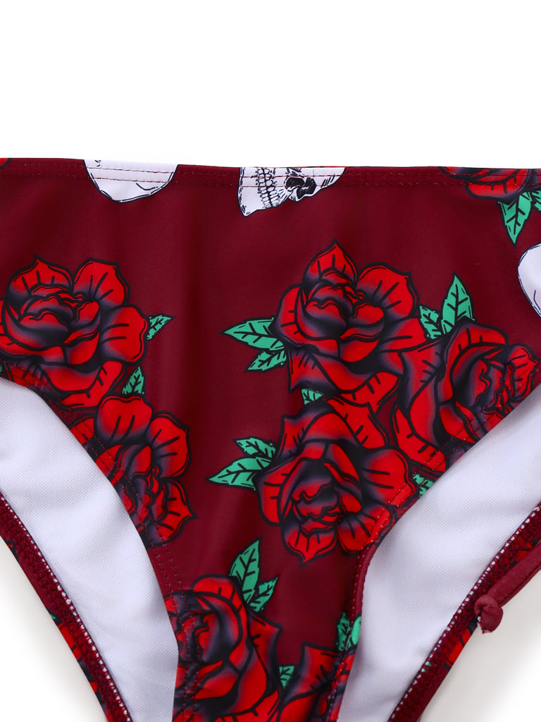 1980s Skull Graphic Bikini Set - vintage fashion, retro style