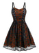 Wine Red 1980s Skull Pattern Gothic Style Dress, vintage dress, retro fashion - perfect for women who love vintage and retro fashion
