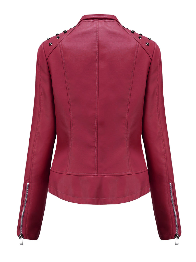 She throws on this 1980s Solid Lapel Leather Jacket and the city feels like 1980s Paris