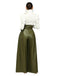 1980s Solid PU Leather Belted Wide-Leg Pants - vintage fashion, retro style