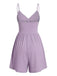 1980s Solid Spaghetti Strap V-Neck Romper - vintage jumpsuit, retro fashion