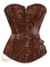 1980s Steampunk Leather Jacquard Floral Strapless Corset - vintage fashion, retro style