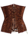 1980s Steampunk Leather Jacquard Floral Strapless Corset - vintage fashion, retro style