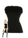 1980s Strapless Plush Fitted Solid Top - vintage fashion, retro style