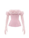 1980s Strapless Plush Fitted Top With Long Gloves - vintage fashion, retro style