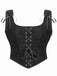 1980s Suede Bow Lace-Up Corset - vintage fashion, retro style