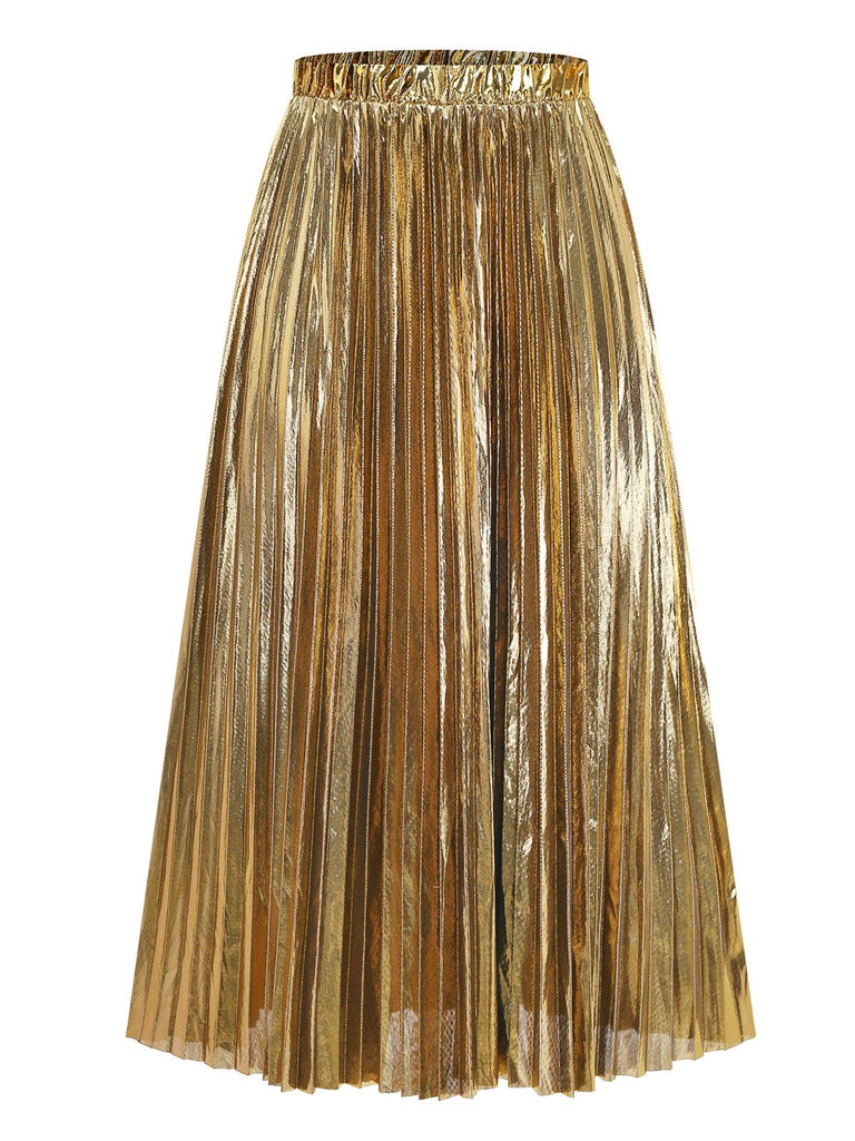 2PCS Gold 1980s Sequined 3D Floral Swimsuit & Cover-Up - vintage swimsuit, pin-up style, glamorous gold