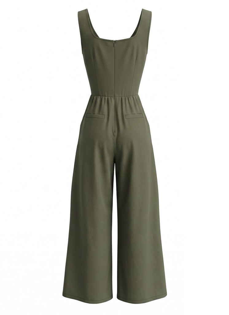 Black 1980s V Neck Jumpsuit 2