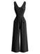 Black 1980s V Neck Jumpsuit 3
