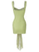 2000s Solid Lace Sexy V-Neck Belted Sheath Slip Dress - vintage dress, retro fashion, elegant style for vintage lovers