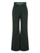 2PCS 1930s Floral Blouse & Green Wideleg Pants: timeless style reimagined