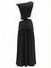 2PCS 1930s Off-Shoulder Top & Slit Ruched Maxi Skirt - vintage skirt, retro style