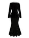 2PCS 1930s Solid Velvet Top & Mermaid Skirt, vintage skirt, retro style - perfect for women who love vintage and retro fashion
