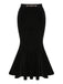 2PCS 1930s Solid Velvet Top & Mermaid Skirt, vintage skirt, retro style - perfect for women who love vintage and retro fashion