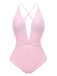 2PCS 1940s Deep-V One-Piece Swimsuit & Lace Cover-Up, vintage swimsuit, pin-up swimwear - perfect for women who love vintage and retro fashion