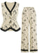 She walks in these 2PCS 1940s Floral Hem V-Neck Vest & Pants and the world follows