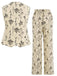 2PCS 1940s Floral Hem V-Neck Vest & Pants: 1940s power dressing, reimagined