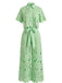 2PCS 1940s Lace Hollow Out Shirt & Wide-Leg Pants, vintage fashion, retro style - vintage inspired fashion