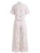 2PCS 1940s Lace Hollow Out Shirt & Wide-Leg Pants, vintage fashion, retro style - vintage inspired fashion
