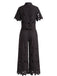 2PCS 1940s Lace Hollow Out Shirt & Wide-Leg Pants, vintage fashion, retro style - vintage inspired fashion
